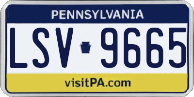 PA license plate LSV9665