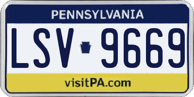 PA license plate LSV9669