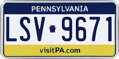 PA license plate LSV9671
