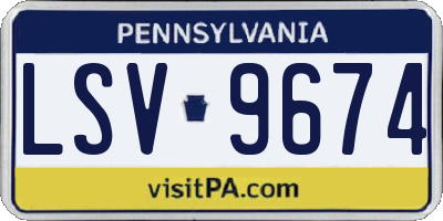 PA license plate LSV9674