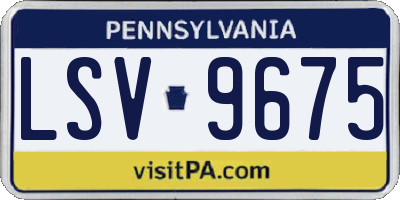 PA license plate LSV9675