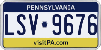 PA license plate LSV9676