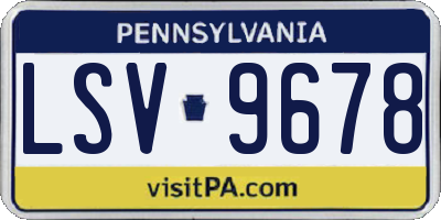 PA license plate LSV9678