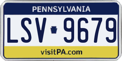 PA license plate LSV9679
