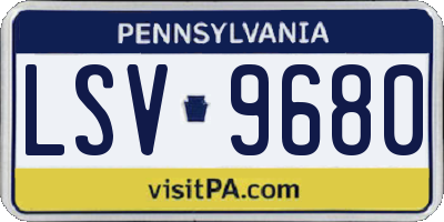 PA license plate LSV9680