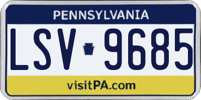 PA license plate LSV9685