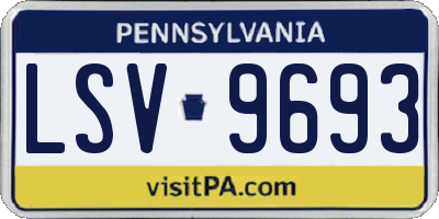 PA license plate LSV9693