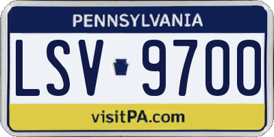 PA license plate LSV9700