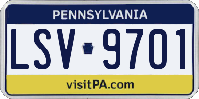 PA license plate LSV9701