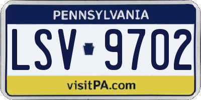 PA license plate LSV9702