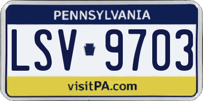 PA license plate LSV9703