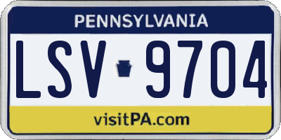 PA license plate LSV9704