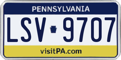 PA license plate LSV9707