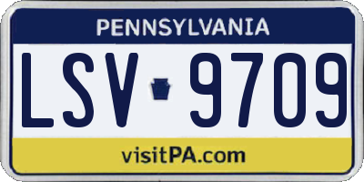 PA license plate LSV9709