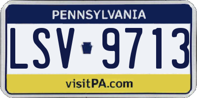 PA license plate LSV9713