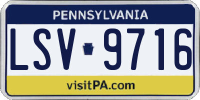 PA license plate LSV9716