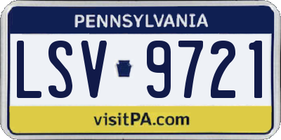 PA license plate LSV9721