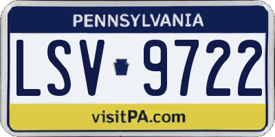PA license plate LSV9722