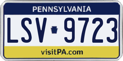 PA license plate LSV9723