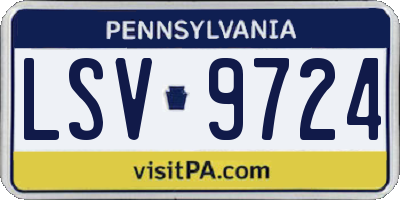 PA license plate LSV9724