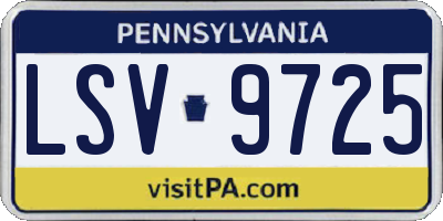 PA license plate LSV9725