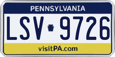 PA license plate LSV9726