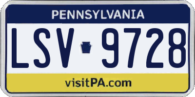 PA license plate LSV9728