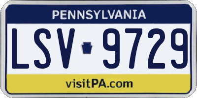 PA license plate LSV9729
