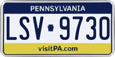 PA license plate LSV9730