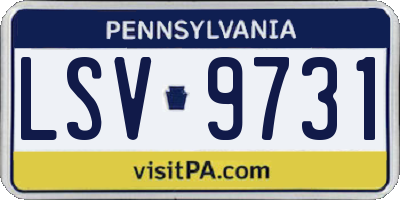PA license plate LSV9731