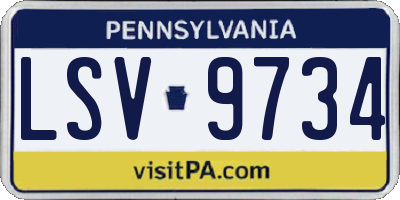 PA license plate LSV9734