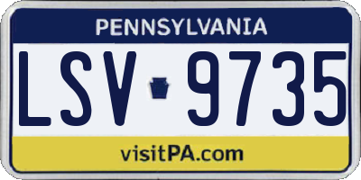 PA license plate LSV9735