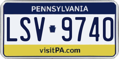 PA license plate LSV9740