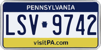 PA license plate LSV9742