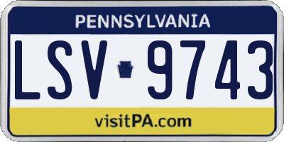 PA license plate LSV9743
