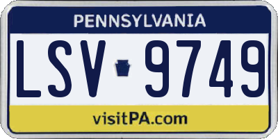 PA license plate LSV9749