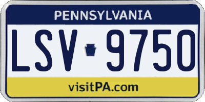 PA license plate LSV9750