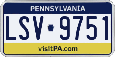 PA license plate LSV9751
