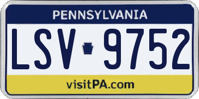 PA license plate LSV9752