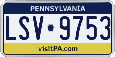 PA license plate LSV9753