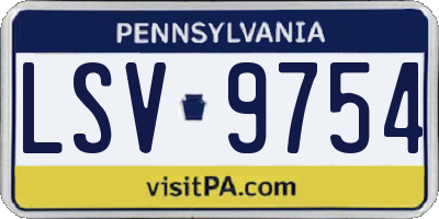 PA license plate LSV9754