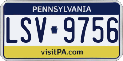 PA license plate LSV9756