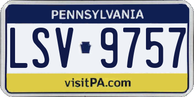 PA license plate LSV9757