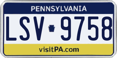 PA license plate LSV9758