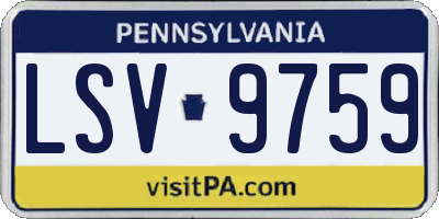 PA license plate LSV9759