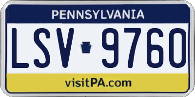 PA license plate LSV9760