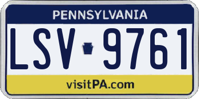 PA license plate LSV9761