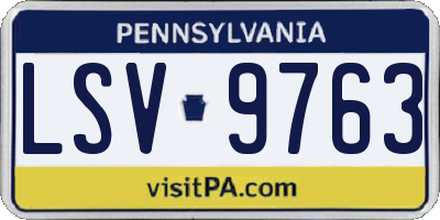 PA license plate LSV9763