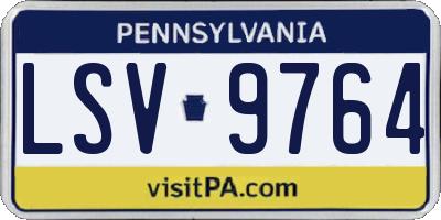 PA license plate LSV9764