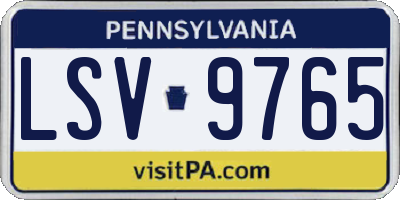 PA license plate LSV9765